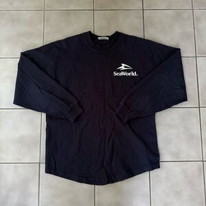 Navy Blue Sea World Crewneck Sweater